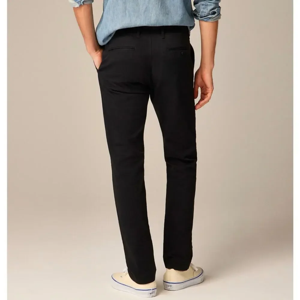 J.Crew Slim Stretch Chino Pants Mens 32x30 Black Twill Flat Front Slash Pockets